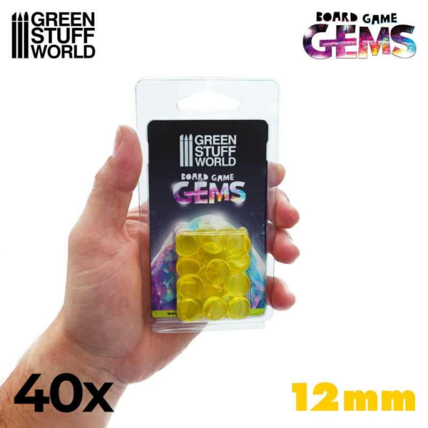 Green Stuff World    Plastic Gems 12mm: Yellow - 8435646514307ES - 8435646514307