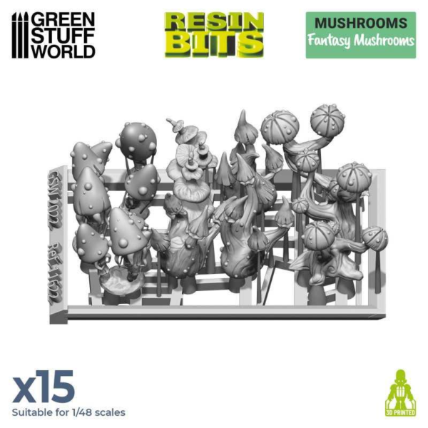 Green Stuff World    3D printed set - Fantasy Mushrooms - 8435646511221ES - 8435646511221