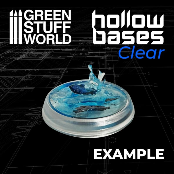 Green Stuff World    Transparent Hollow Plastic Bases - Round 28.5mm - 8435646509617ES - 8435646509617