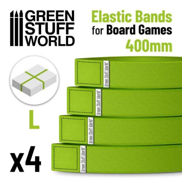 Green Stuff World    Elastic Bands for Board Games 400mm: Pack x4 - 8435646509433ES - 8435646509433