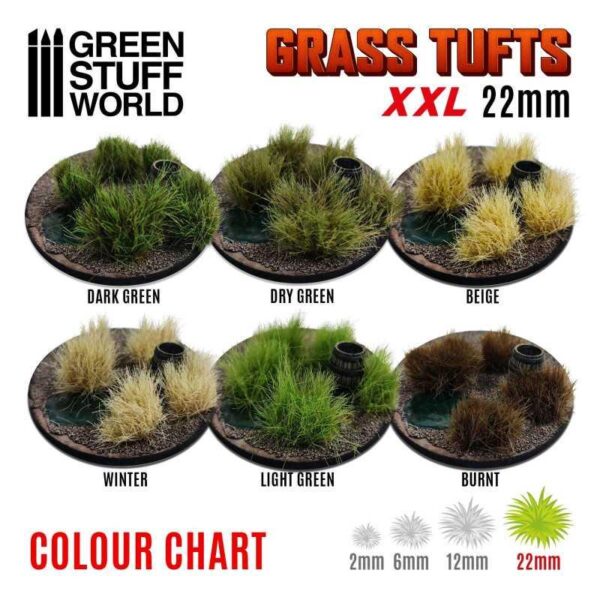 Green Stuff World    Grass Tufts XXL - 22mm self-adhesive - Dark Green - 8435646509488ES - 8435646509488