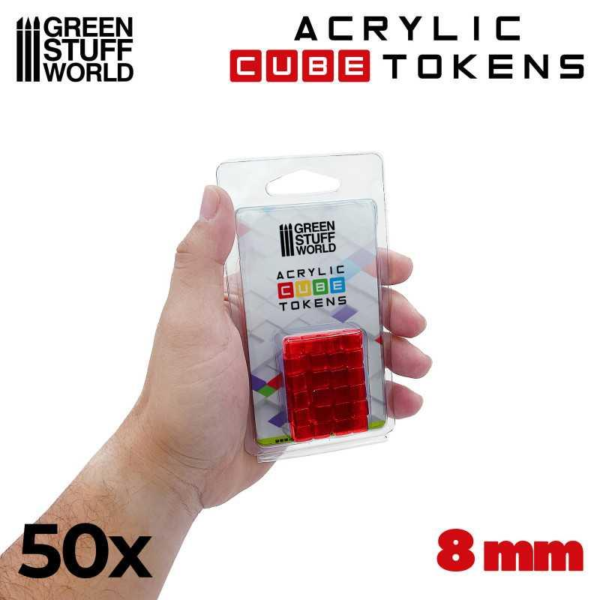 Green Stuff World    Red Cube Tokens 8mm - 8435646511467ES - 8435646511467