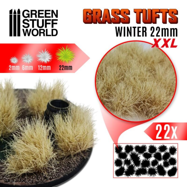 Green Stuff World    Grass Tufts XXL - 22mm self-adhesive - Winter - 8435646509518ES - 8435646509518