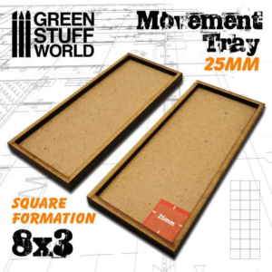 Green Stuff World    MDF Movement Trays 25mm 8x3 - 8435646511047ES - 8435646511047