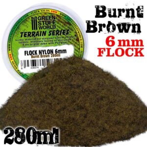 Green Stuff World    Static Grass Flock 6 mm - BURNT Brown - 280 ml - 8436574508109ES - 8436574508109