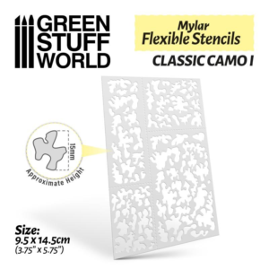 Green Stuff World    Flexible Stencils - Classic Camo 1 (15mm Approx) - 8435646510422ES - 8435646510422