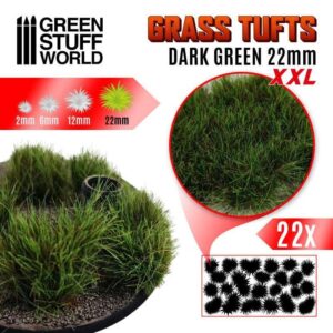 Green Stuff World    Grass Tufts XXL - 22mm self-adhesive - Dark Green - 8435646509488ES - 8435646509488