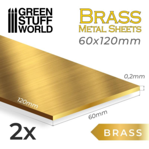 Green Stuff World    Brass Metal Sheets 60x120mm (Pack x2) - 8436574506723ES - 8436574506723