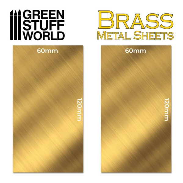 Green Stuff World    Brass Metal Sheets 60x120mm (Pack x2) - 8436574506723ES - 8436574506723