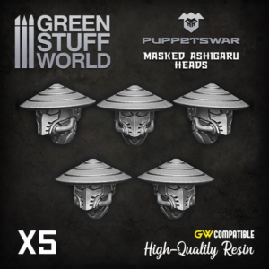 Green Stuff World    Masked Ashigaru Heads - 5904873421106ES - 5904873421106