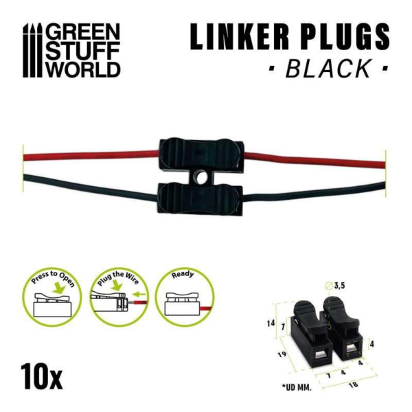 Green Stuff World    2pins Linker Plugs - Pack x10 - 8435646514222ES - 8435646514222