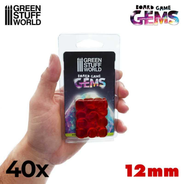 Green Stuff World    Plastic Gems 12mm: Red - 8435646514291ES - 8435646514291