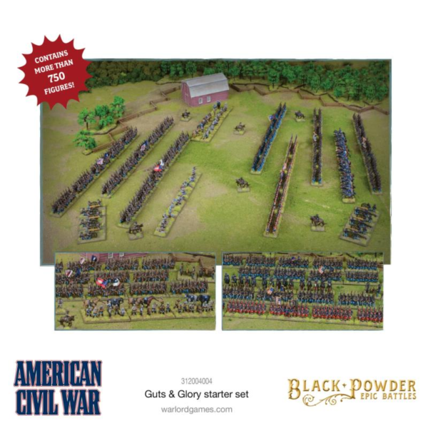 Warlord Games Black Powder Epic Battles   Black Powder Epic Battles: American Civil War Guts & Glory Starter Set - 312004004 - 5060917991445