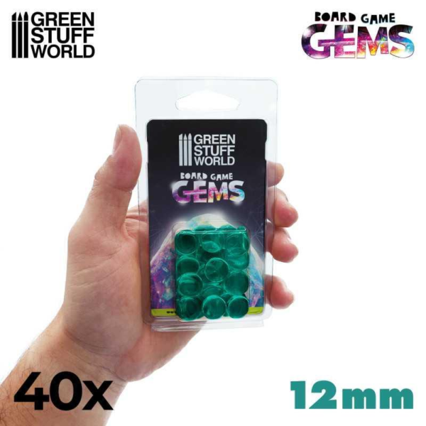 Green Stuff World    Plastic Gems 12mm: Turquoise - 8435646514321ES - 8435646514321