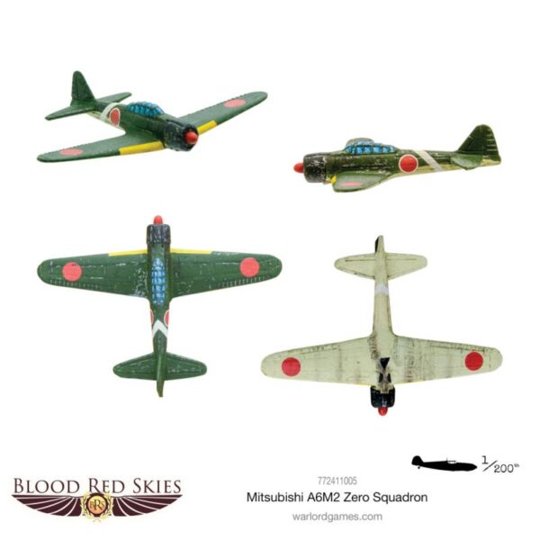 Warlord Games Blood Red Skies   Blood Red Skies Mitsubishi A6M2 Zero squadron - 772411005 - 5060572506268