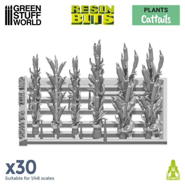Green Stuff World    3D Printed Set: Cattails Plants - 8435646511269ES - 8435646511269