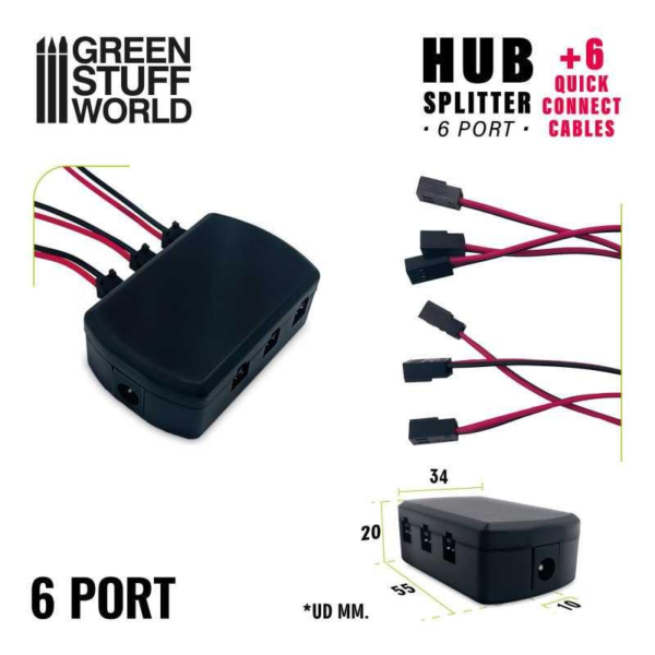 Green Stuff World    6-port HUB Splitter + 6 Quick Connect Cables - 8435646514215ES - 8435646514215
