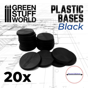 Green Stuff World    Plastic Bases - Round 28.5mm Black - 8435646509600ES - 8435646509600