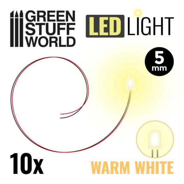 Green Stuff World    Warm White LED Lights - 5mm - 8435646511863ES - 8435646511863
