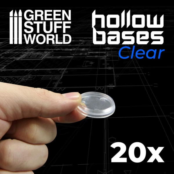 Green Stuff World    Transparent Hollow Plastic Bases - Round 28.5mm - 8435646509617ES - 8435646509617
