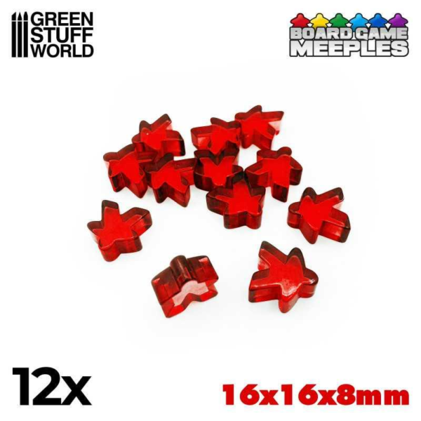 Green Stuff World    Meeples 16x16x8mm - Red - 8435646514253ES - 8435646514253