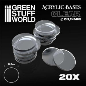 Green Stuff World    Acrylic Bases - Round 28.5mm Clear - 8435646511535ES - 8435646511535