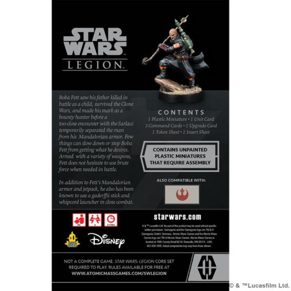 Atomic Mass Star Wars: Legion   Star Wars Legion: Boba Fett (Daimyo) Operative Expansion - FFGSWL104 - 841333119478