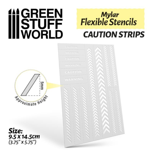 Green Stuff World    Flexible Stencils - Caution Strips (5mm Approx) - 8435646510408ES - 8435646510408