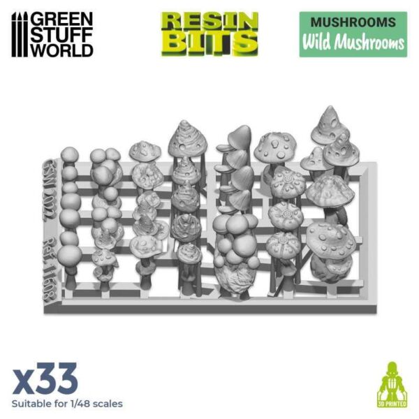 Green Stuff World    3D Printed Set: Wild Mushrooms - 8435646511085ES - 8435646511085