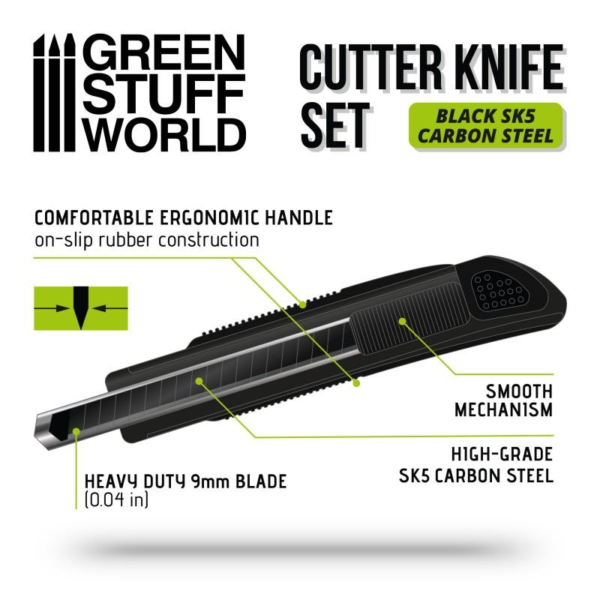 Green Stuff World    Black Hobby Knife + 10x Black Spare Blades - 8435646506913ES - 8435646506913