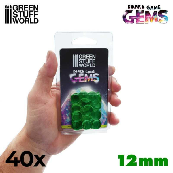 Green Stuff World    Plastic Gems 12mm: Green - 8435646514338ES - 8435646514338