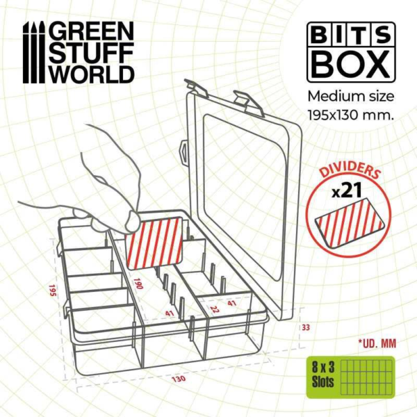 Green Stuff World    Removable Plastic Bits Box - M - 8435646509143ES - 8435646509143