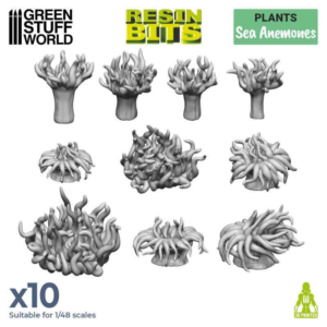 Green Stuff World    3D printed set - Sea Anemones - 8435646511290ES - 8435646511290