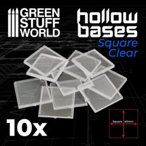 Green Stuff World    Plastic Clear Square Hollow Base 40mm - 8435646509624ES - 8435646509624