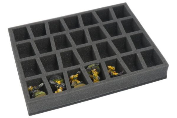 Safe and Sound    Foam tray for 28 miniatures on 40mm bases for old cases - SAFE-FT28MGW - 5907459694666