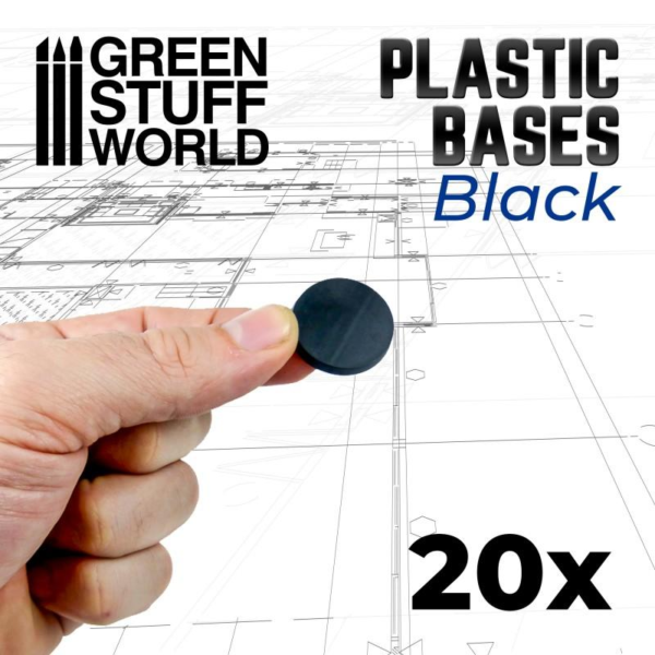 Green Stuff World    Plastic Bases - Round 28.5mm Black - 8435646509600ES - 8435646509600