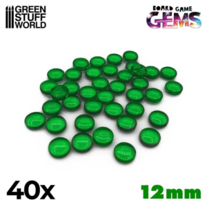 Green Stuff World    Plastic Gems 12mm: Green - 8435646514338ES - 8435646514338
