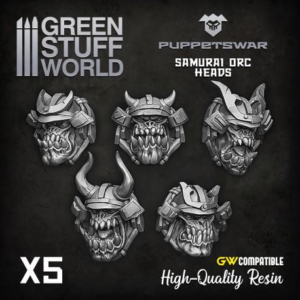 Green Stuff World    Samurai Orc Heads - 5904873422899ES - 5904873422899