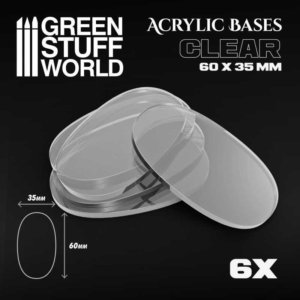 Green Stuff World    Acrylic Oval Bases 60x35mm Clear - 8435646511559ES - 8435646511559