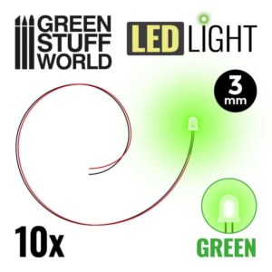 Green Stuff World    Green LED Lights - 3mm - 8435646511849ES - 8435646511849