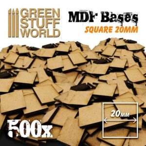 Green Stuff World    MDF Bases - Square 20 mm (Pack x500) - 8435646502557ES - 8435646502557