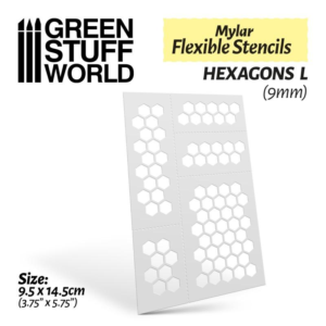 Green Stuff World    Flexible Stencils - Hegagons L (9mm) - 8435646510293ES - 8435646510293