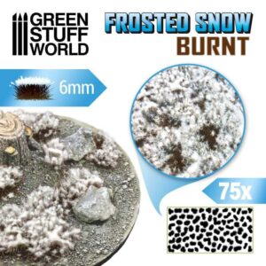 Green Stuff World    Shrubs TUFTS - 6mm FROSTED SNOW - BURNT - 8435646512877ES - 8435646512877