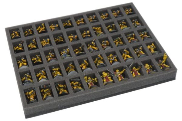 Safe and Sound    Foam tray for 50 miniatures on 25mm bases for old cases - SAFE-FT50MGW - 5907459694642