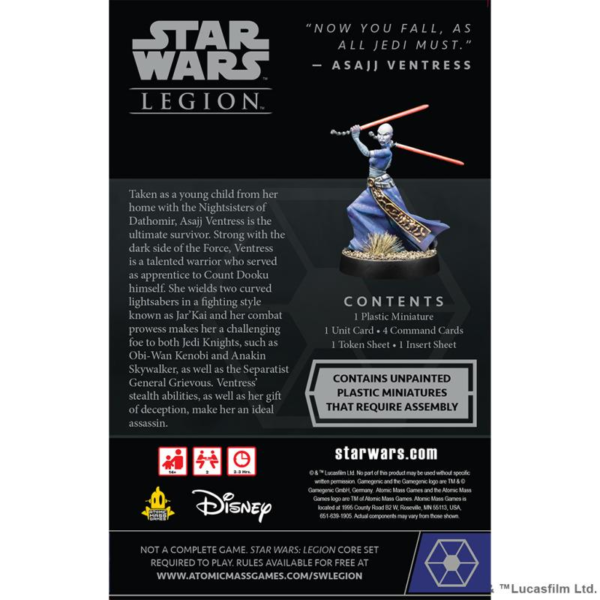 Atomic Mass Star Wars: Legion   Star Wars Legion: Asajj Ventress Operative Expansion - FFGSWL108 - 841333120481