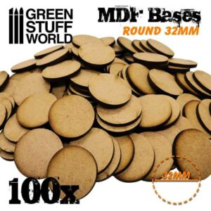 Green Stuff World    MDF Bases: Round 32 mm (Pack x100) - 8436574505511ES - 8436574505511