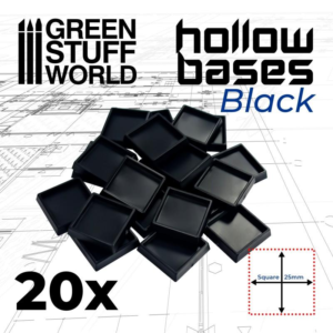 Green Stuff World    Hollow Plastic Bases - Square 25mm - 8435646509365ES - 8435646509365