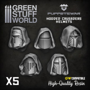 Green Stuff World    Hooded Crusaders Helmets - 5904873421199ES - 5904873421199