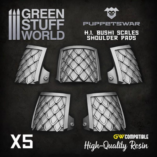 Green Stuff World    Bushi Scales shoulder pads 2 - 5904873423148ES - 5904873423148