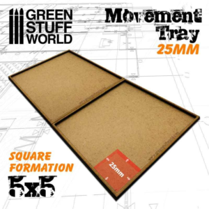 Green Stuff World    MDF Movement Trays 25mm 5x5 - 8435646511023ES - 8435646511023